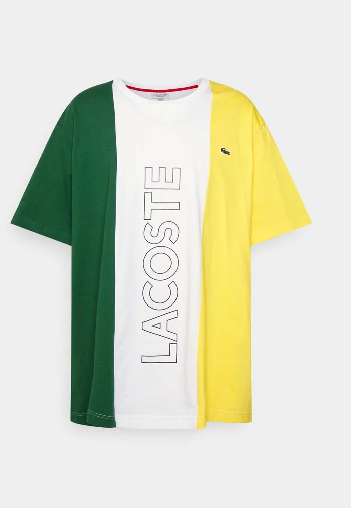 Lacoste PLUS UNISEX - T-shirt Imprimé - White/green Broom 1 Lacoste PLUS UNISEX - T-shirt Imprimé - White/green Broom