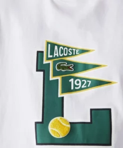 Lacoste T-shirt Imprimé - Blanc -Lacoste Soldes Magasin 78599c2b3da042179511faeb2e95acb4