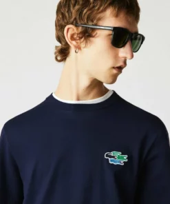 Lacoste T-shirt Basique - Bleu Marine -Lacoste Soldes Magasin 79e08cd3d8c2429aa0c4cf0865843c1a