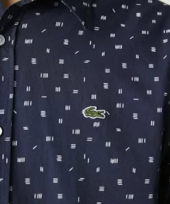 Lacoste LANGE MOUW - Chemise - Bleu Marine / Blanc -Lacoste Soldes Magasin 7b48c804a3504b46bf219a1db034b814