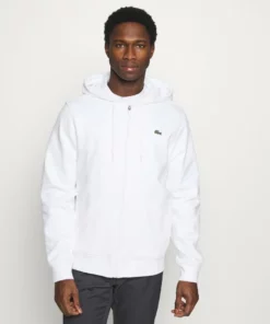 Lacoste Sweat à Capuche Zippé - Blanc