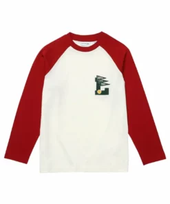 Lacoste KINDER - T-shirt à Manches Longues - Blanc / Rouge