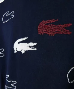 Lacoste Pullover - Bleu Marine Blanc -Lacoste Soldes Magasin 7f9da9ce4c2f44b584b907c2ca9f4407