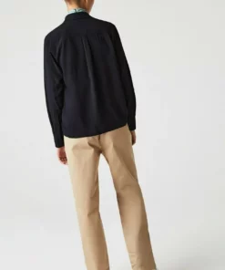 Lacoste LANGE MOUW - Chemisier - Bleu Marine -Lacoste Soldes Magasin 8393a1bed4f348e8a1a9d98b1bce0e9f