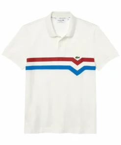 Lacoste SHORT SLEEVE - Polo - Blanc/rouge/bleu -Lacoste Soldes Magasin 8458a53e49cf4a98b1d38365bf5bebeb