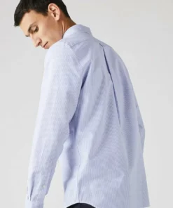 LACOSTE - Chemise - Blanc / Bleu -Lacoste Soldes Magasin 846645a585ca47ed81886b02dc6b60a1