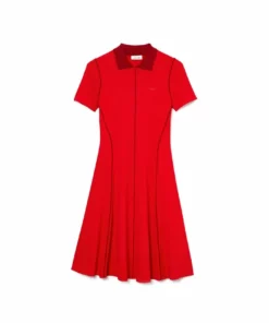 Lacoste Robe Chemise - Rouge Rouge -Lacoste Soldes Magasin 88391d192af94bd883529d4b4bcfae71