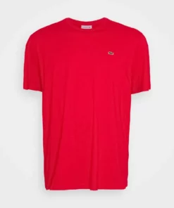 Lacoste T-shirt Basique - Rouge -Lacoste Soldes Magasin 8918f3c050734ca19900ad2324d319b0