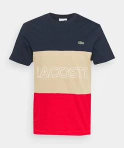 Lacoste T-shirt Imprimé - Marine Viennois-rouge -Lacoste Soldes Magasin 89ace176ea2140e0a8b567c386689547