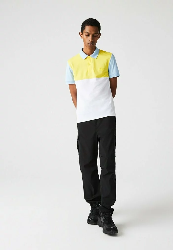 Lacoste Polo - Blanc / Jaune / Bleu Clair 1 Lacoste Polo - Blanc / Jaune / Bleu Clair