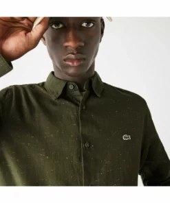 Lacoste Chemise - Vert Kaki/blanc -Lacoste Soldes Magasin 8c560a1fded4413598db0a214c03cc57