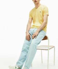 Lacoste T-shirt Basique - Jaune -Lacoste Soldes Magasin 8e0fedbd15da49459139295caffe9f1f
