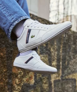 Lacoste CHAYMON - Baskets Basses - White/navy/red -Lacoste Soldes Magasin 91c57d040ce04d4cb750092ba971c255