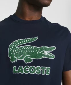 Lacoste T-shirt Imprimé - Navy Blue -Lacoste Soldes Magasin 92399532d5c44d8fbfcd140880e32059