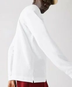 LACOSTE POLO ML - Polo - Blanc Bleu Marine -Lacoste Soldes Magasin 93c7a5f4ce3c48c59ab90e82fd9940df