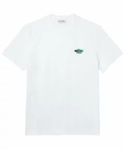 Lacoste T-shirt Basique - Blanc -Lacoste Soldes Magasin 95a52fe444e94269b9afb15b6fda3f1d