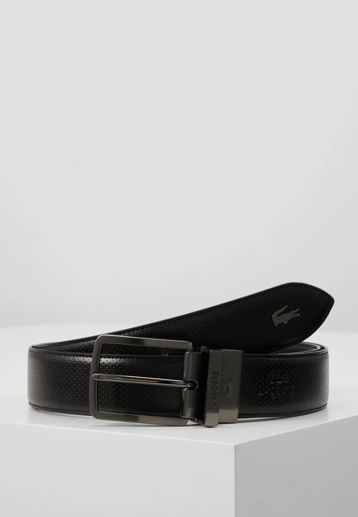 Lacoste REVERSIBLE CURVED STITCHED EDGES - Ceinture - Black 1 Lacoste REVERSIBLE CURVED STITCHED EDGES - Ceinture - Black