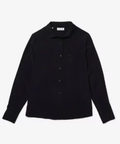 Lacoste LANGE MOUW - Chemisier - Bleu Marine -Lacoste Soldes Magasin 9a44e61bd452411eaa7eb48ca2893830