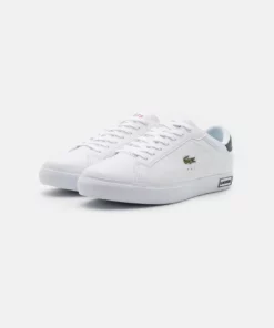 Lacoste POWERCOURT - Baskets Basses - White/navy/red -Lacoste Soldes Magasin 9c09742bb5464bb4a5f938a9f365c209