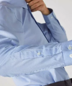 Lacoste Chemise - Blanc / Bleu -Lacoste Soldes Magasin 9e5c6e4fe5934cc8aefa0da5fd218a75