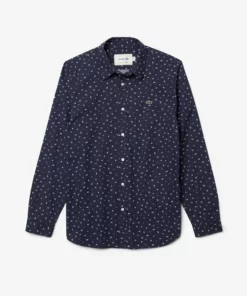 Lacoste LANGE MOUW - Chemise - Bleu Marine / Blanc -Lacoste Soldes Magasin a13d0fdddadb4c3e9df85b42b8cf987c