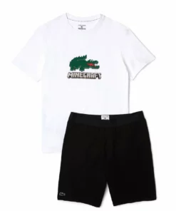 Lacoste X MINECRAFT SET - Pyjama - Blanc / Noir -Lacoste Soldes Magasin a193f5e966ce421aa6039fbca7544c91