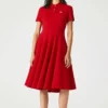 Lacoste Robe En Jersey - Rouge