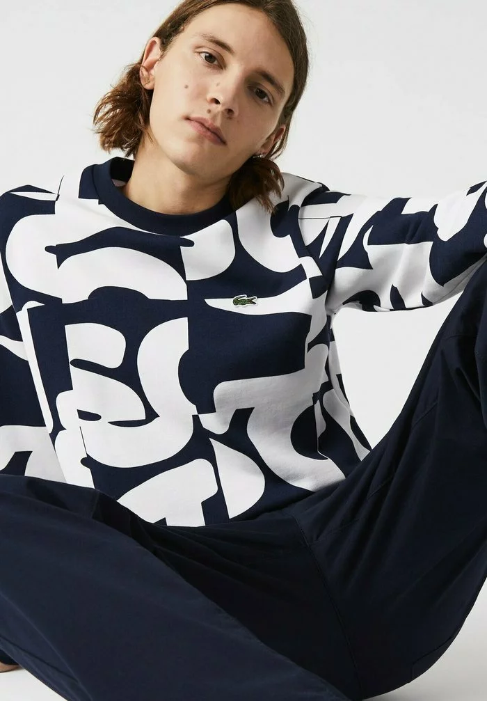 Lacoste Sweatshirt - Bleu Marine Blanc 4 Lacoste Sweatshirt - Bleu Marine Blanc – Image 4