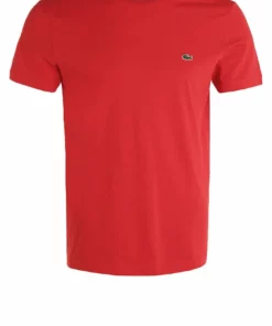 Lacoste T-shirt Basique - Rouge -Lacoste Soldes Magasin a8109e2ee35a45ae87d52b11c8b3780a