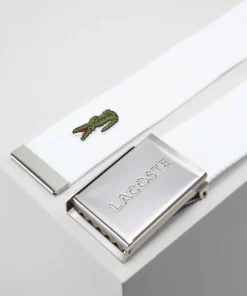 Lacoste CASUAL STRAP IN KIT UNISEX - Ceinture - White -Lacoste Soldes Magasin ad8bab22a609490ab44be088ccbae932