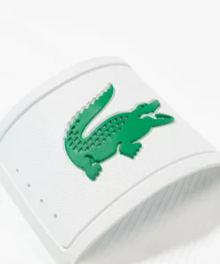 Lacoste CROCO SLIDE - Sandales De Bain - White -Lacoste Soldes Magasin ae5584a546124739b0c594da89b9d588