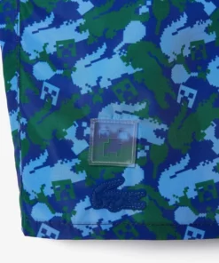 Lacoste Short De Bain - Bleu Vert Bleu -Lacoste Soldes Magasin b58832038916463f9a07c4d5654ad36d