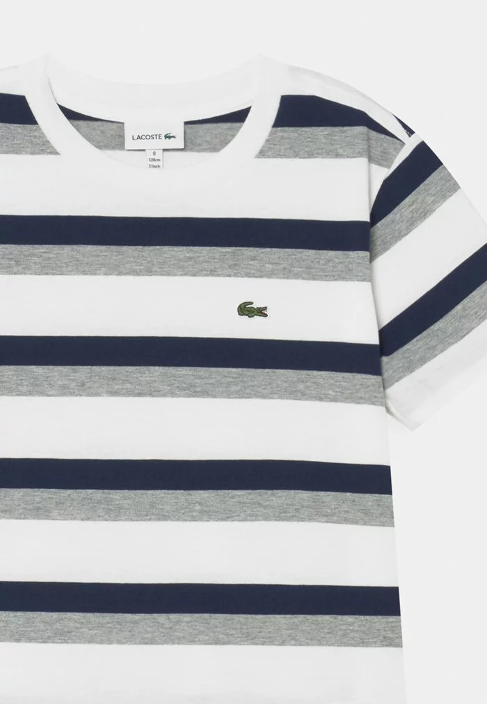 Lacoste T-shirt Imprimé - White/navy Blue/heather 3 Lacoste T-shirt Imprimé - White/navy Blue/heather – Image 3