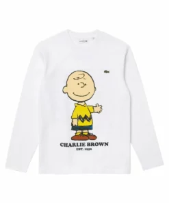 LACOSTE X PEANUTS - T-shirt à Manches Longues - Blanc -Lacoste Soldes Magasin b6061ab7c5024a31bba822495f1eebb7