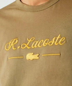 Lacoste T-shirt Imprimé - Vert Kaki -Lacoste Soldes Magasin b643d57b753442f089f2f98b2cb1c21a
