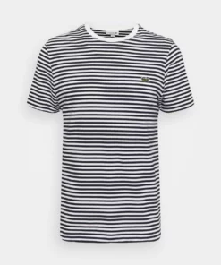 Lacoste T-shirt Basique - White/navy Blue -Lacoste Soldes Magasin b7944da708e442d59e062c0507e9293c