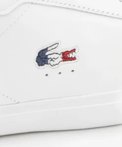 Lacoste POWERCOURT - Baskets Basses - White/navy/red -Lacoste Soldes Magasin b7dd55cdfec44154b15c21ebe2b00549