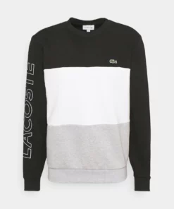 Lacoste Sweatshirt - Black/white Silver Chine -Lacoste Soldes Magasin bc134092418d4f7186a1eaafde4e9745