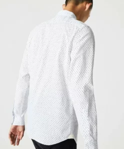 Lacoste Chemise - Blanc Bleu Marine -Lacoste Soldes Magasin bc58aa8b4f7b4a7a9dd934144caa44ee