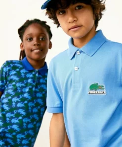 Lacoste MINECRAFT KINDER - Polo - Bleu -Lacoste Soldes Magasin c02407c23e6847e1bf1d06517dae6b6c