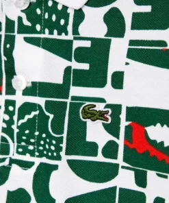 Lacoste Polo - White/green-fireman -Lacoste Soldes Magasin c1b0464ce43d477982ab0c69eff75001