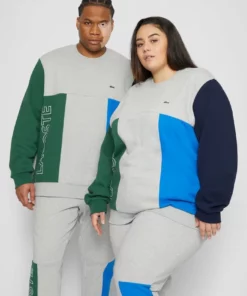 Lacoste PLUS UNISEX - Sweatshirt - Silver Chine/green-navy Blue Royal