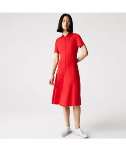 Lacoste Robe Chemise - Rouge Rouge