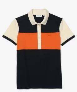 Lacoste KURZARM - Polo - Bleu Marine / Orange / Beige / Beige / Bleu Marine -Lacoste Soldes Magasin c63314d16ef24162913686f33af06ec6