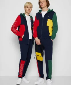 Lacoste UNISEX - Sweat à Capuche Zippé - Navy Blue/red/green/broom -Lacoste Soldes Magasin c639b7a2324049559eb1ddb6f51fab94