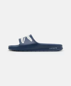 Lacoste CROCO - Sandales De Bain - Navy/white