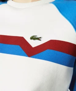 Lacoste Sweatshirt - Blanc / Bleu / Rouge -Lacoste Soldes Magasin cea168e0739f4217b89dbfd9bb8c1bb1
