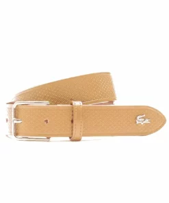 Lacoste PIQUÉ AVEC CROCO - Ceinture - Brown