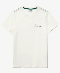 LACOSTE FEMME - T-shirt Imprimé - Blanc / Vert -Lacoste Soldes Magasin d709b945d43c42b783591b841499e50b