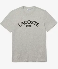Lacoste T-shirt Imprimé - Gris Chine -Lacoste Soldes Magasin d8cef8f8c9754570b71f0d8ae14526dc